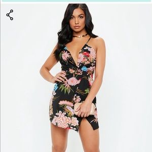 Missguided black floral cami dress